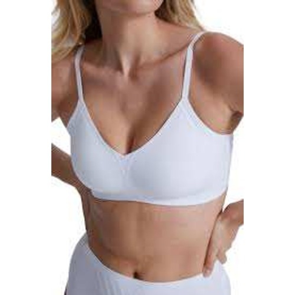 Honeylove Silhouette Bra White Wireless Mesh Trim Support Style HMBR0301 Size XL